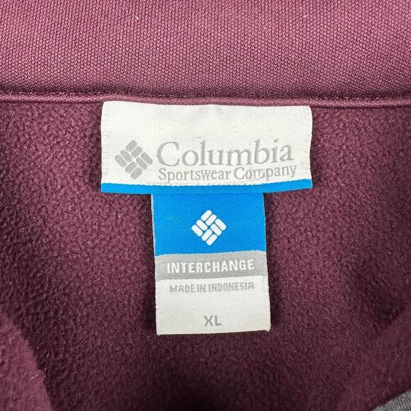Columbia Jacket Interchange Zip Up Maroon Rain Resist XL Womens Hiking Run Warm - Picture 4 of 7